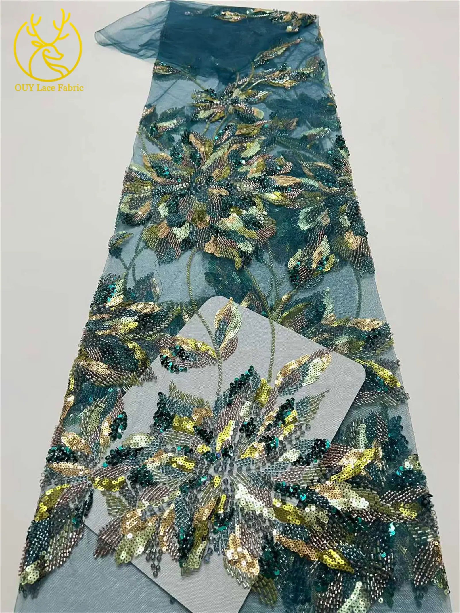 2026 Nigeria Wedding Dress Sewing High Quality African Groom Embroidery Beaded Lace Fabric French Sequin Tulle Lace Fabrics