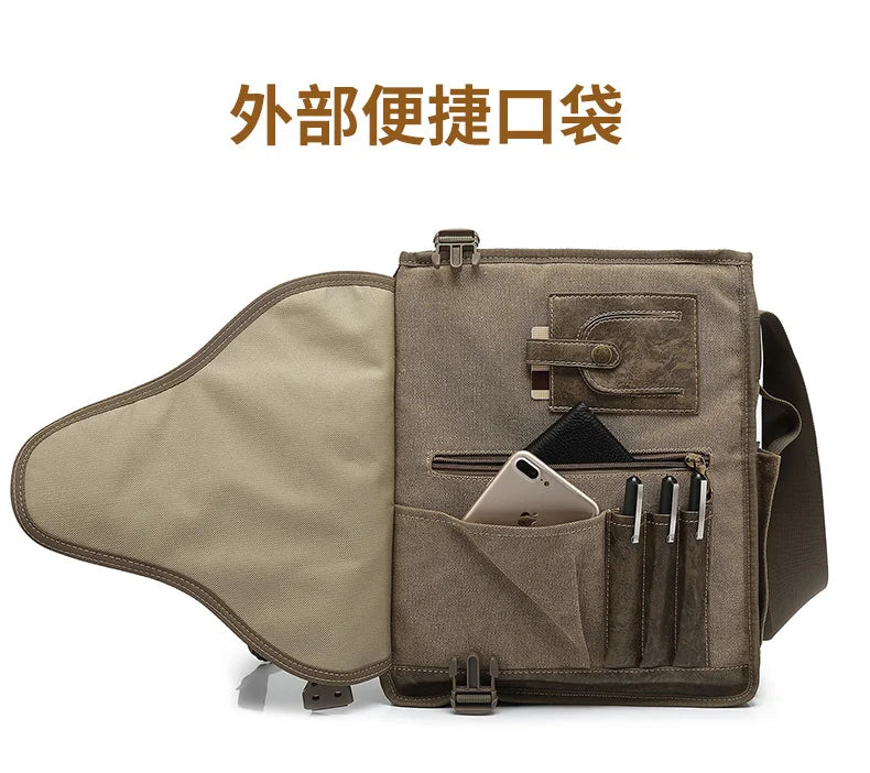 Man Messenger Shoulder Bag 2022 Canvas Business Casual Zipper Handbag Male Satchel Cross Body Bags Men bolsa crossbody bags sacs