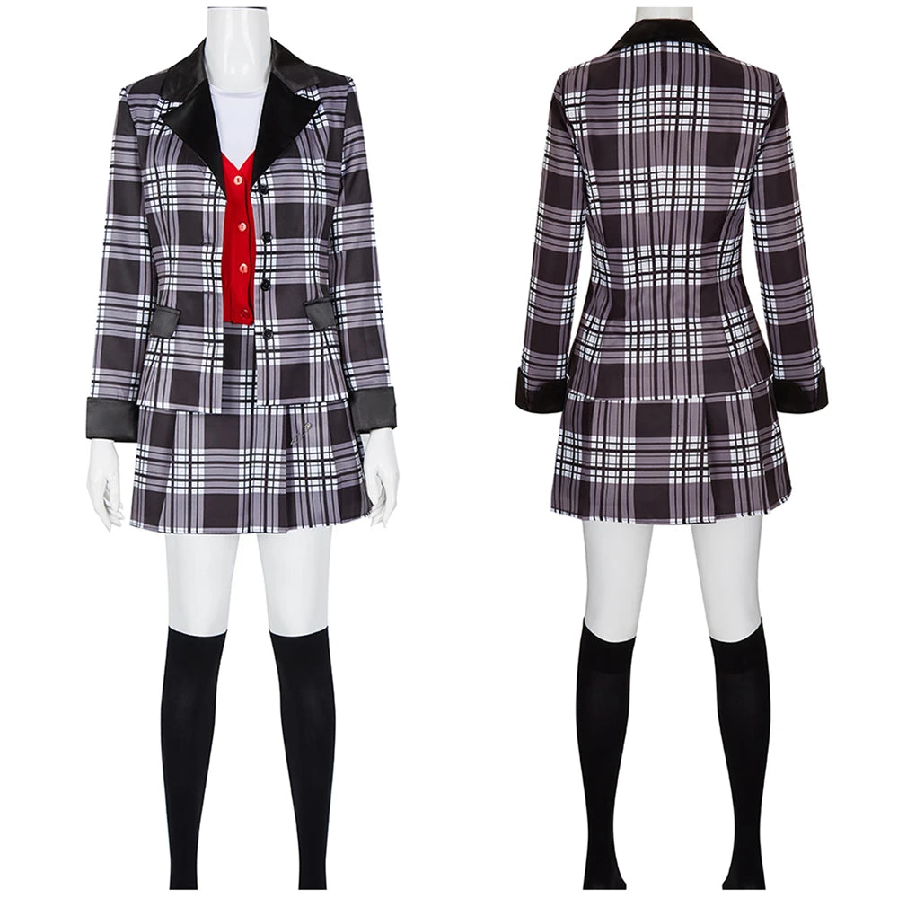Movie Cher Horowitz Dion Dress Suit School Uniform College Jacket Skirt Woman Outfits Halloween Cosplay Costume