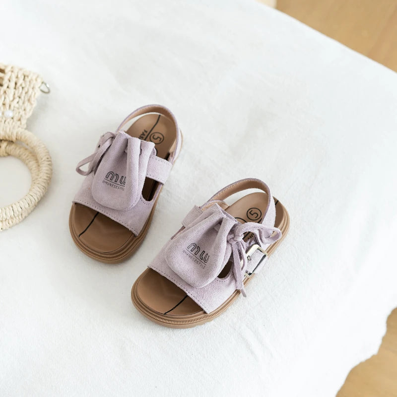 2025 Sandals for Boys Fashion Summer Shoes 3-16 Years Girls Open Toe Matte Pu Leather Shoes Sandals Children Slippers