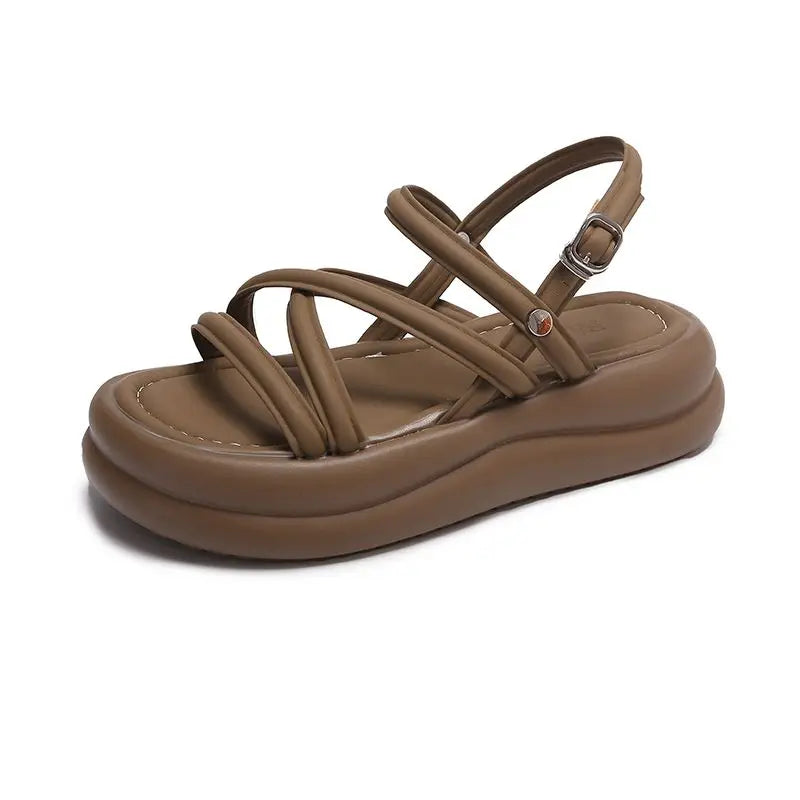 Woman Shoes Brown Sabot Platform Beach Sandals for Women Roman Style Sales Luxury Summer Sale Sandal Wholesale Shoe Asian Size