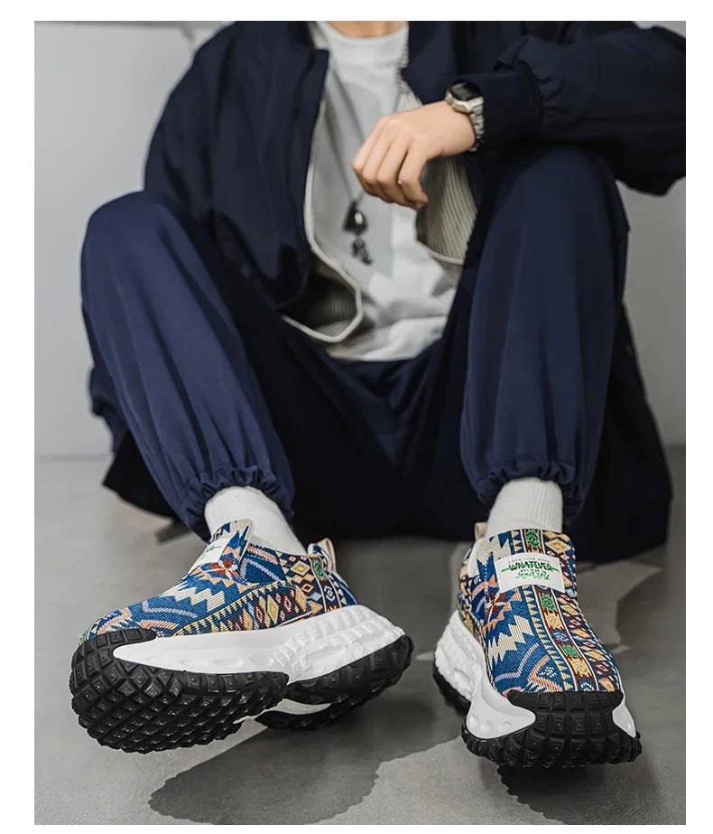 Men Shoes New Casual Shoes Soft Casual Sneaker Breathable Running Shoes For Man Bohemian Style Canvas Shoes
