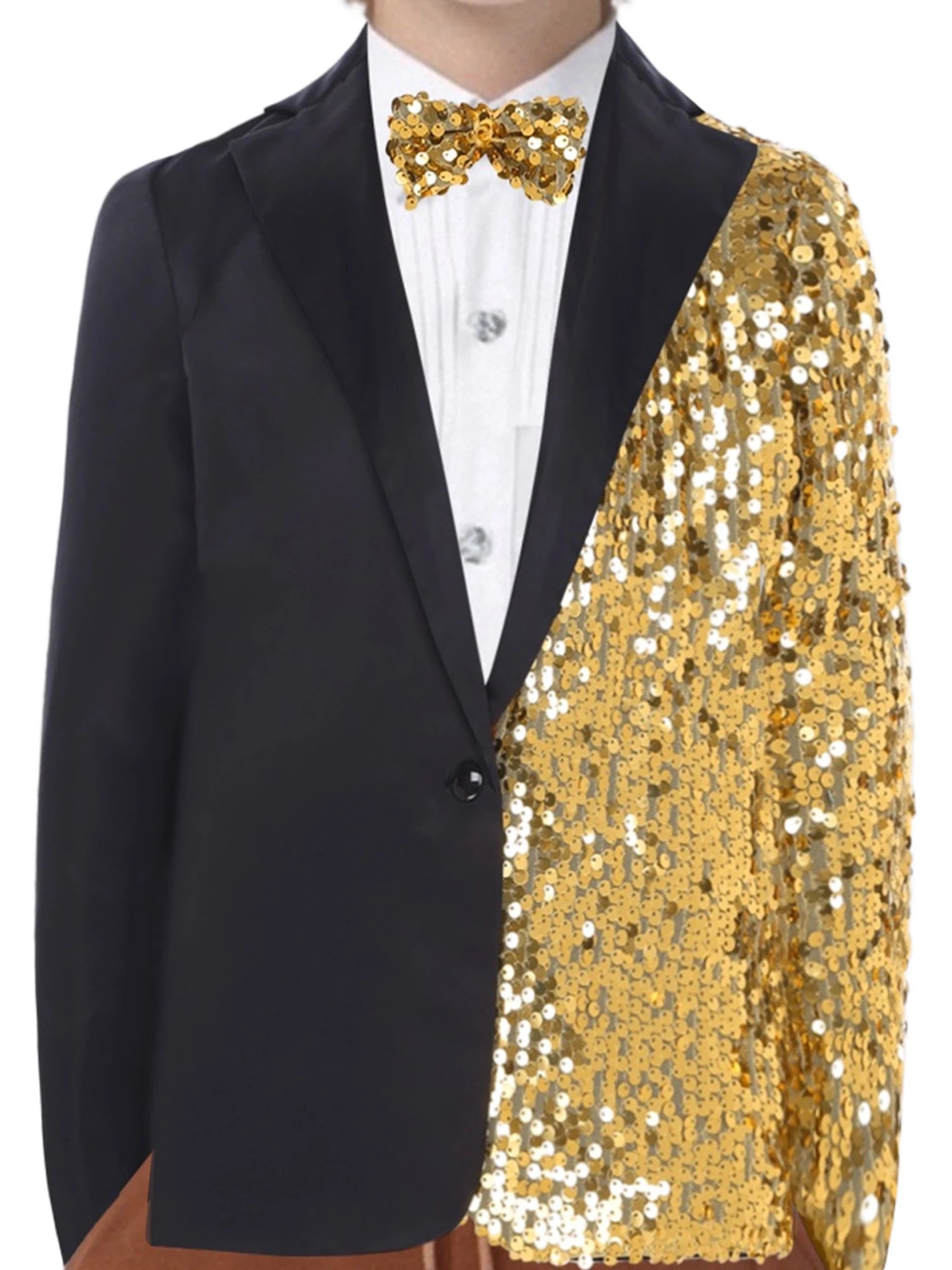 Kids Boys Sparkly Gentlemen Suits Jackets Formal Dress Blazer Sequin Blazer Coat Jacket Children Wedding Banquet Party Outfit