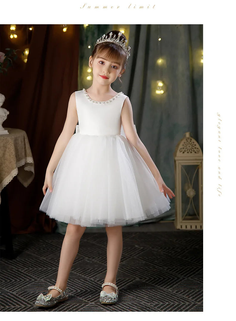 Teenage Girls Dress Children's Clothing Party Elegant Princess Long Tulle Baby Girls Kids Lace Wedding Ceremony Dresses