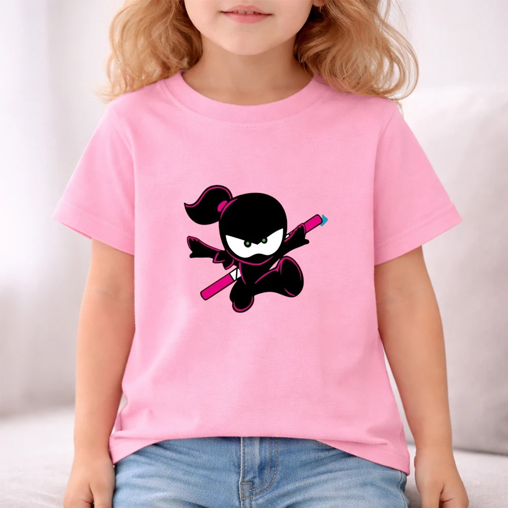 Kids Tops Summer T-Shirt Boy Girls red Casual TShirt+Shorts Sets Ninja Printed Kids Outfits Teen Children's Short Sleeve