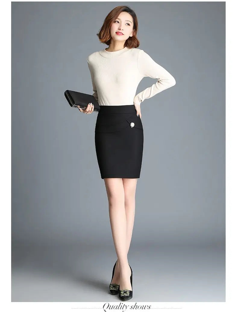 Office Lady Skinny Business Attire Red Hip-hugging Skirt Summer New Women Basic Versatile Fashion Casual Mini Office Wear Skirts