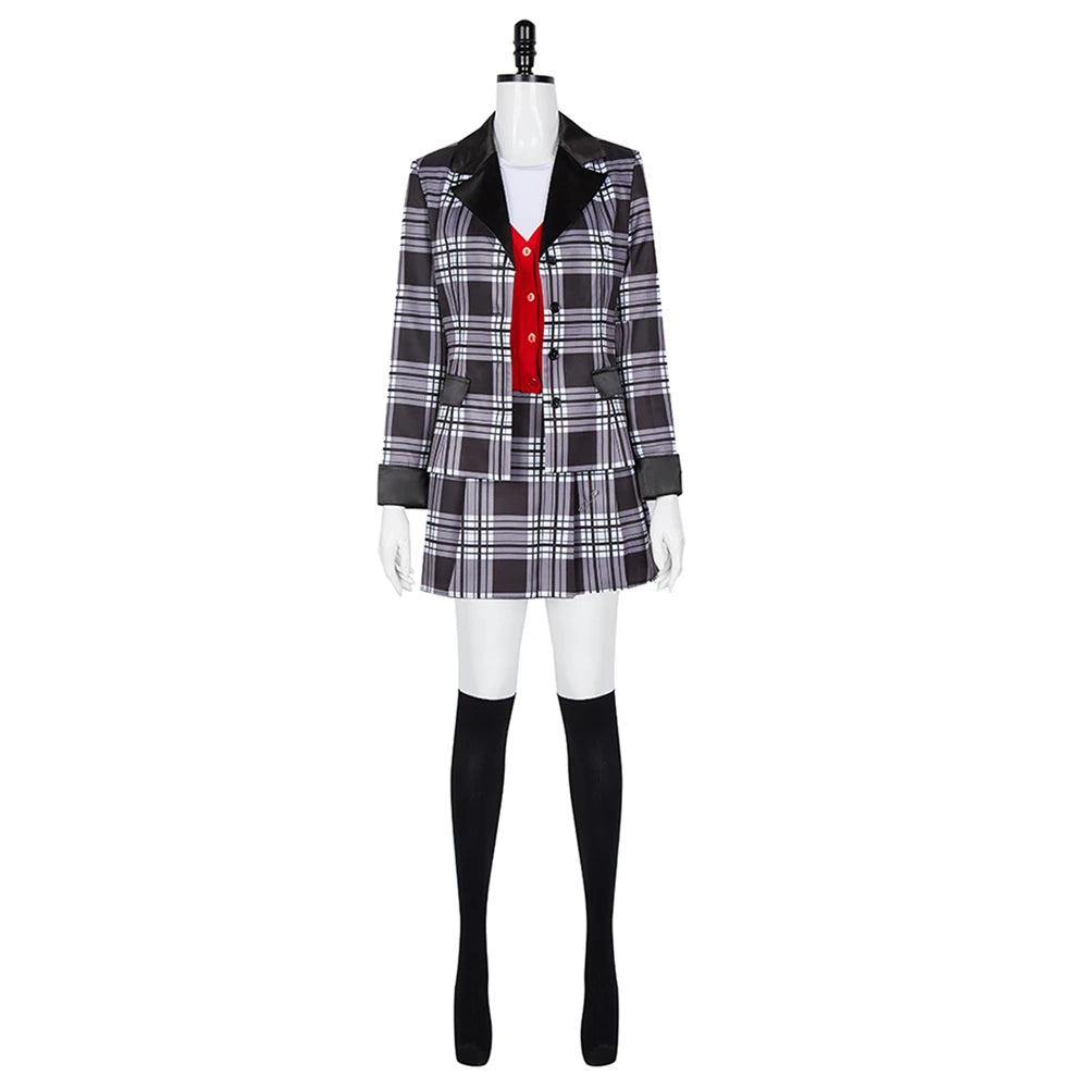 Movie Cher Horowitz Dion Dress Suit School Uniform College Jacket Skirt Woman Outfits Halloween Cosplay Costume