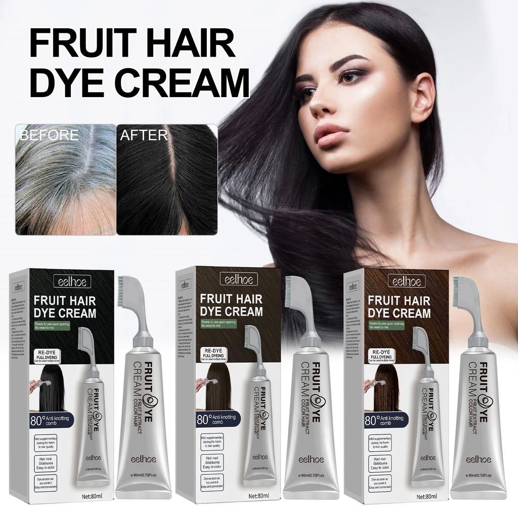 Fruit Hair Dye Cream Quick Coloring Enhance Hair Shine Nourishing Promote Hair Growth Moisturizing Black Hair Hairdressing Cream