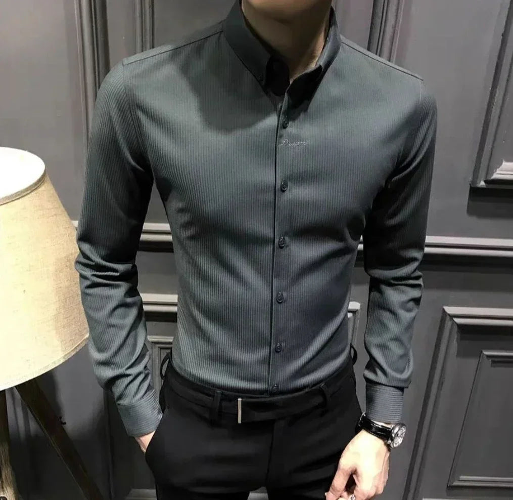 Shirts for Men Business Striped Plain Man Shirt Fashion 2026 with Collar Sale Cheap Things Stylish Hot Aesthetic Regular Brand