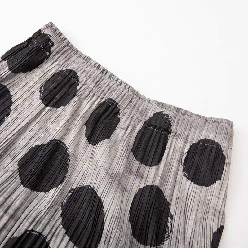 Skirts for Women Miyake Skirt Minority Design Sense Pleated Skirt Female  High Waist Printing Loose hip Skirt Pleated Skirt