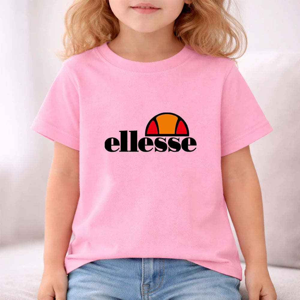 Kids Summer Boy Girl Round Neck T-shirt+Shorts Short-sleeved Toddler 3-12Y black Casual Sports Set Fashion Letter brand print