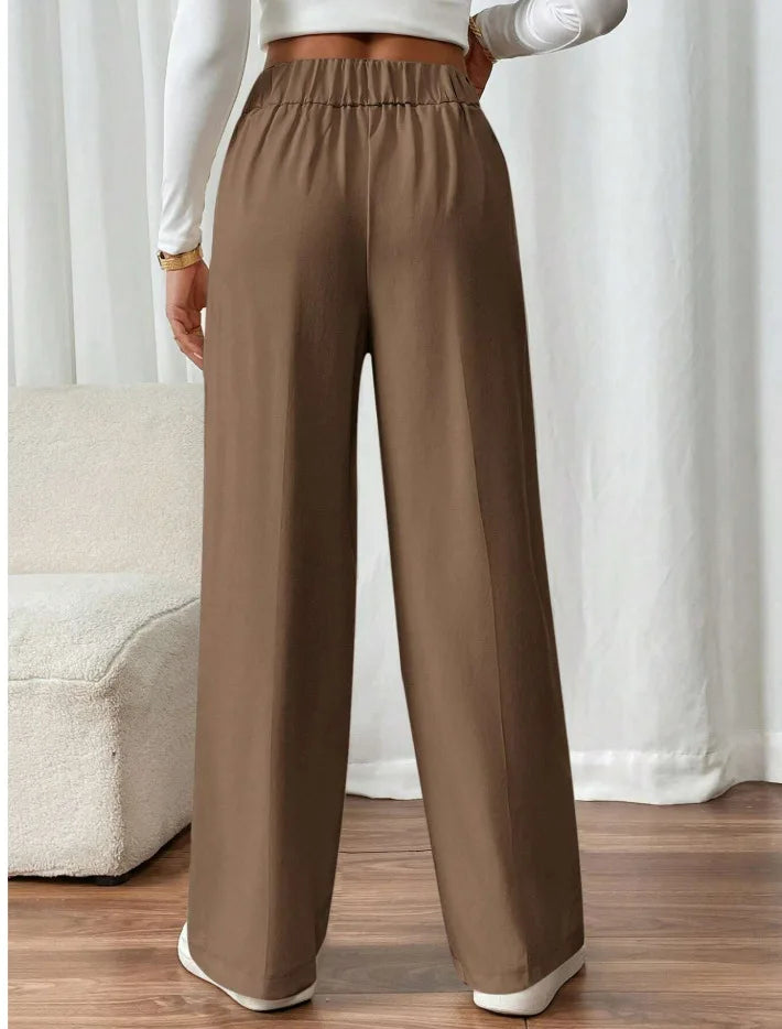 Women's Trousers Casual High-waisted Trousers Loose Temperament Versatile Office Female Straight Long Pants 2025