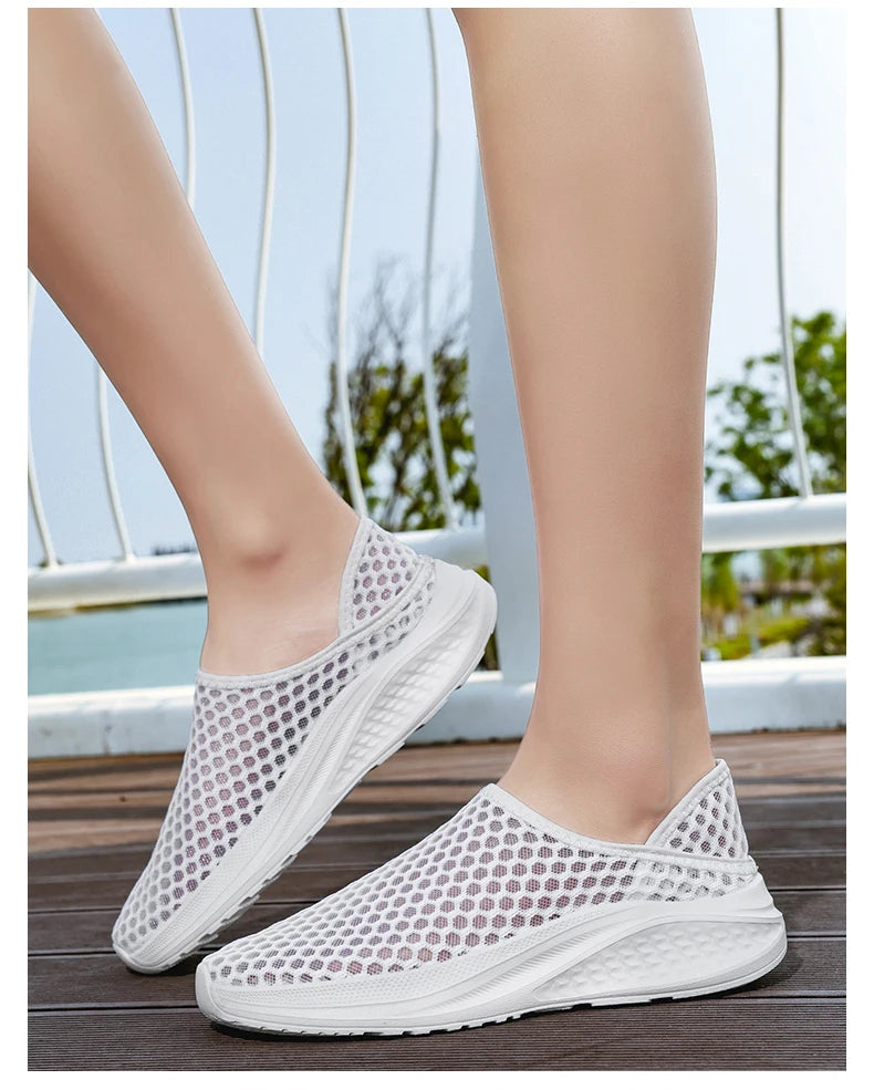 Women Shoes Loafers Light Walking Breathable Summer Comfortable Casual Shoes Women Sneakers  Black Whitezapatillas de mujer