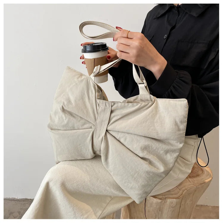 Soft Nylon Women's Portable Shoulder Bag Large Capacity Female Commute Crossbody Bags Simple Design Ladies Tote Purse Handbags