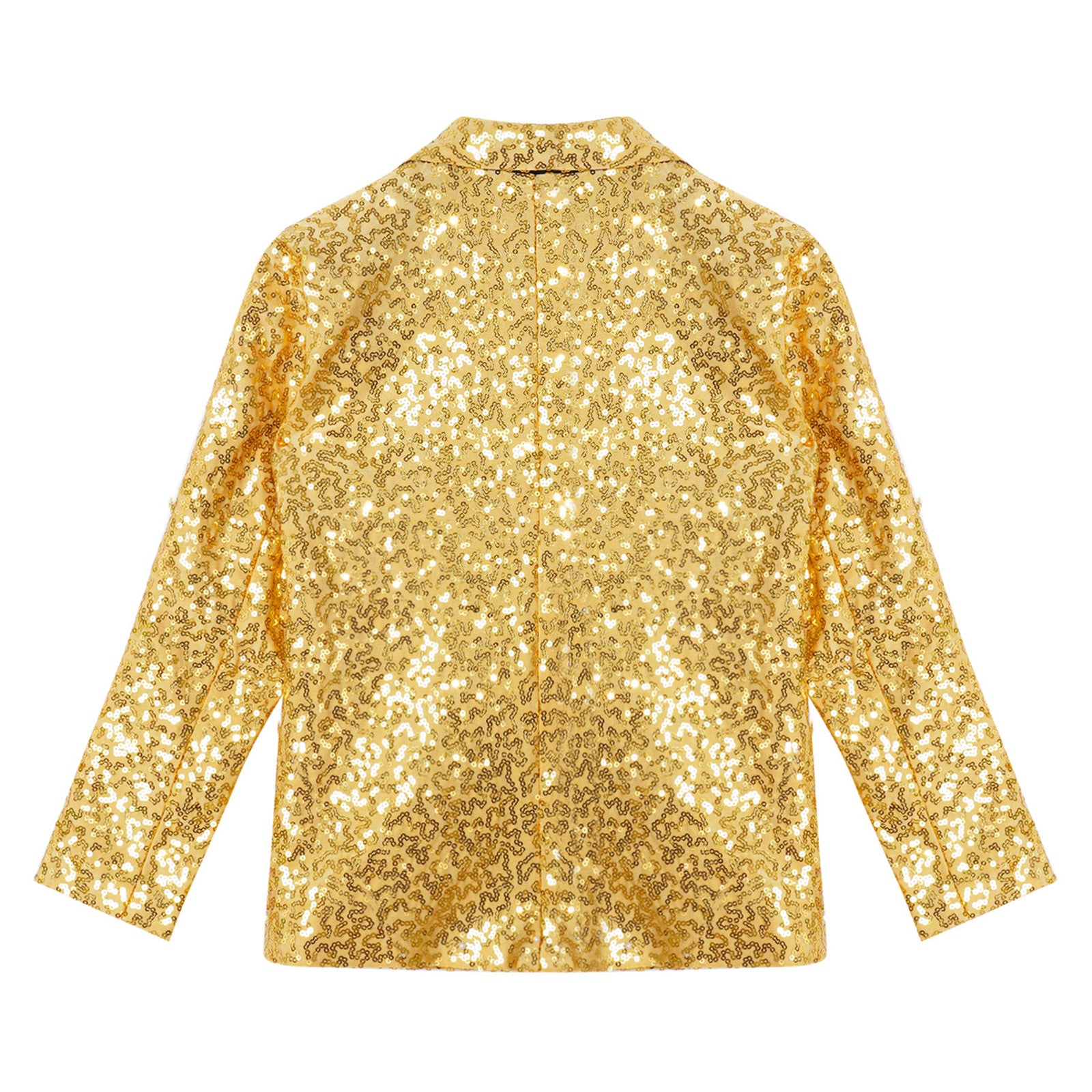 Kids Boys Fashion Shiny Sequins Lapel Suit One Button Jacket Coat Blazer Tuxedo for Wedding Birthday Party Stage Performance