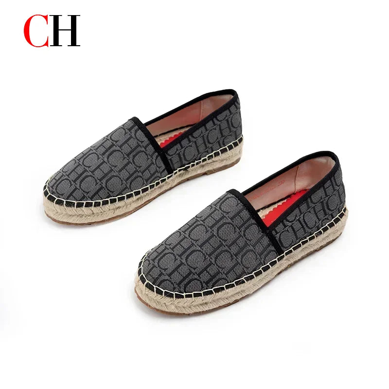 CH Women's Fisherman Shoes 2026 Premium Sense Letter Print High Quality Casual Shoes Fashion Outdoor  Luxury Flat Women's Shoes