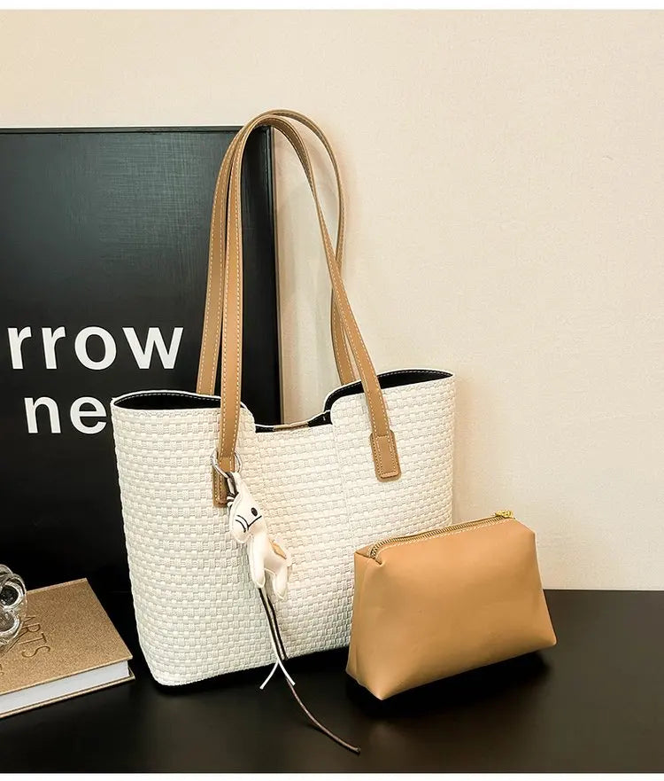 Nylon Shoulder Tote Bag Large Capacity Waterproof for Women Office Shopping Travel Daily
