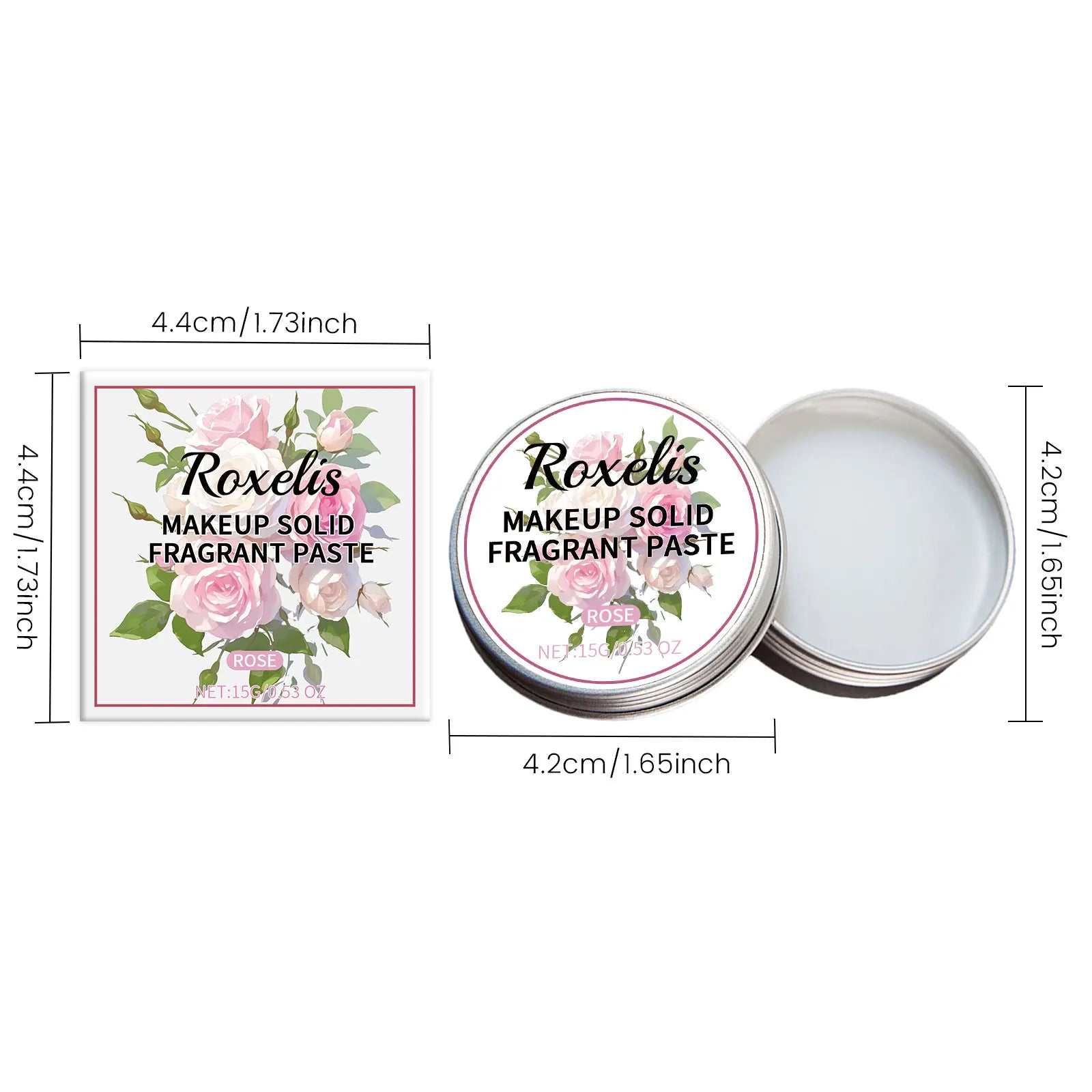 ROXELIS Rose Paste Body Balm Solid Balm Sets Solid Perfume Portable Pocket Balm Perfume Perfect for Travel Use Parfum Women's