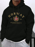 NORWAY SCANDINAVIA Men Women Hoodie Sweatshirt Outdoor Street Casual Sports Running Pop Loose Fit Fall/Winter Adult Top Clothing