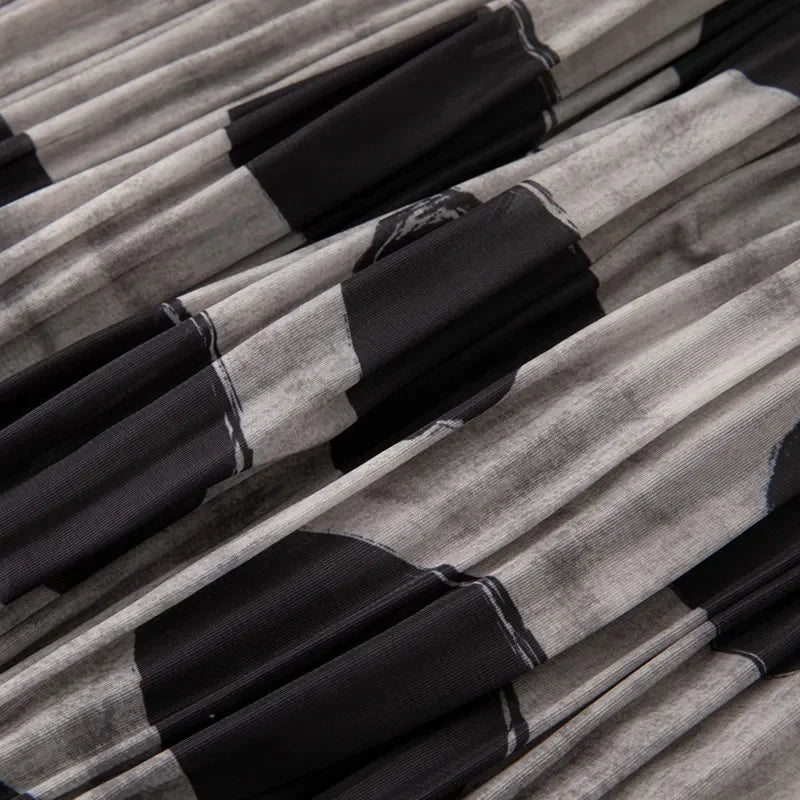 Skirts for Women Miyake Skirt Minority Design Sense Pleated Skirt Female  High Waist Printing Loose hip Skirt Pleated Skirt