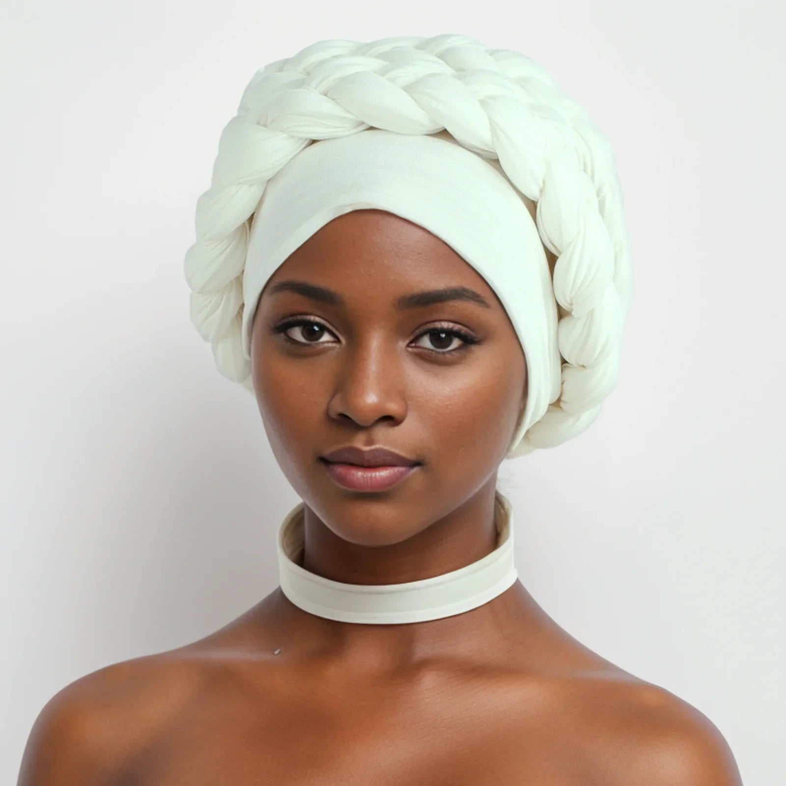 Nigeria Wrap Head Bonnet Ready to Wear Female Headtie Autogele 2024 Soft Fabric Braid Halo Turban Cap African Women's Head Wraps