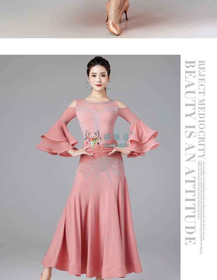 Modern Dance Dance Performance Dresses for Women's High End Premium Elegant Big Swing Dress Waltz Ballroom Dancing Clothing