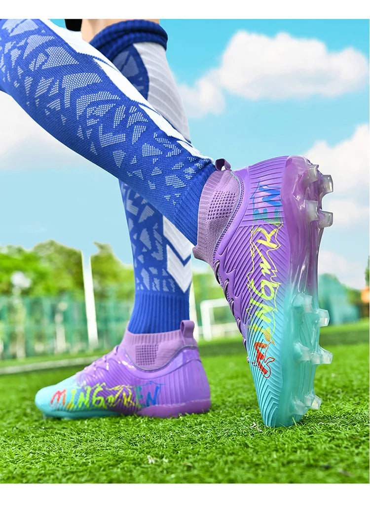 New Low Top Soccer Shoes for Men Teenage Boys Athletic Sports Training Footwear for Students on Lawn and Grass Fields