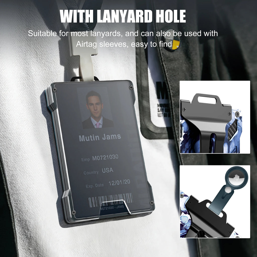 Men's Slim Aluminum RFID Wallet - 15 Card Capacity with Metal Money Clip + Clear ID Window, Anti-Theft Minimalist Design