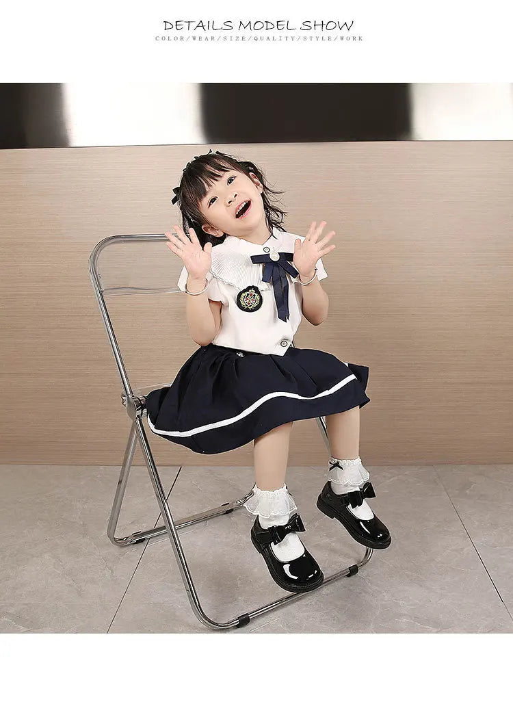 New Girl Leather Shoes Princess Kid Student School Causal Black Versatile Shoes Hook & Loop Children Glossy Mary Jane Autumn Hot