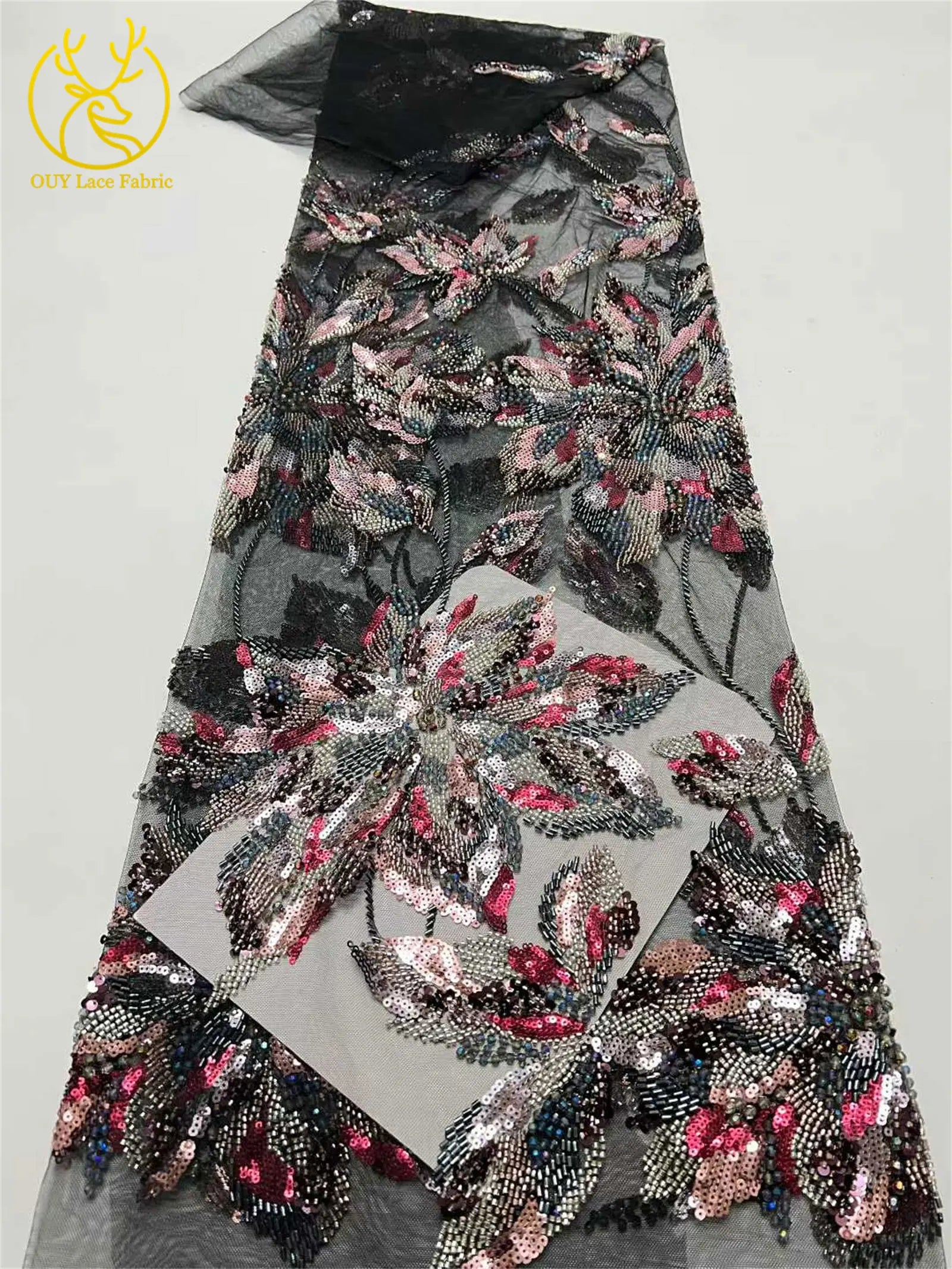 2026 Nigeria Wedding Dress Sewing High Quality African Groom Embroidery Beaded Lace Fabric French Sequin Tulle Lace Fabrics