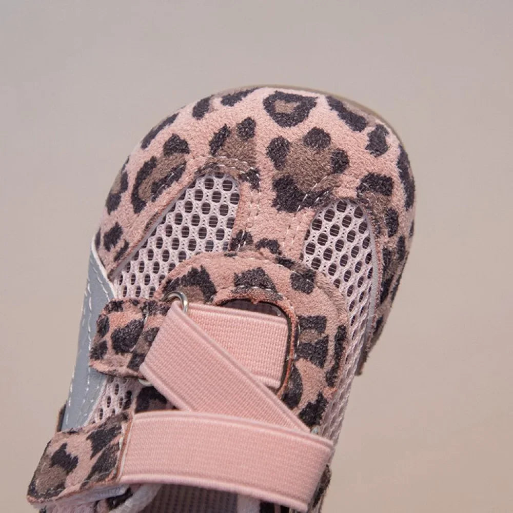 Kid's Sneakers Summer Sport Shoes For Children Mesh Breathable Leopard Boy's Girl's Running Footwear Anti-slippery Ergonomics