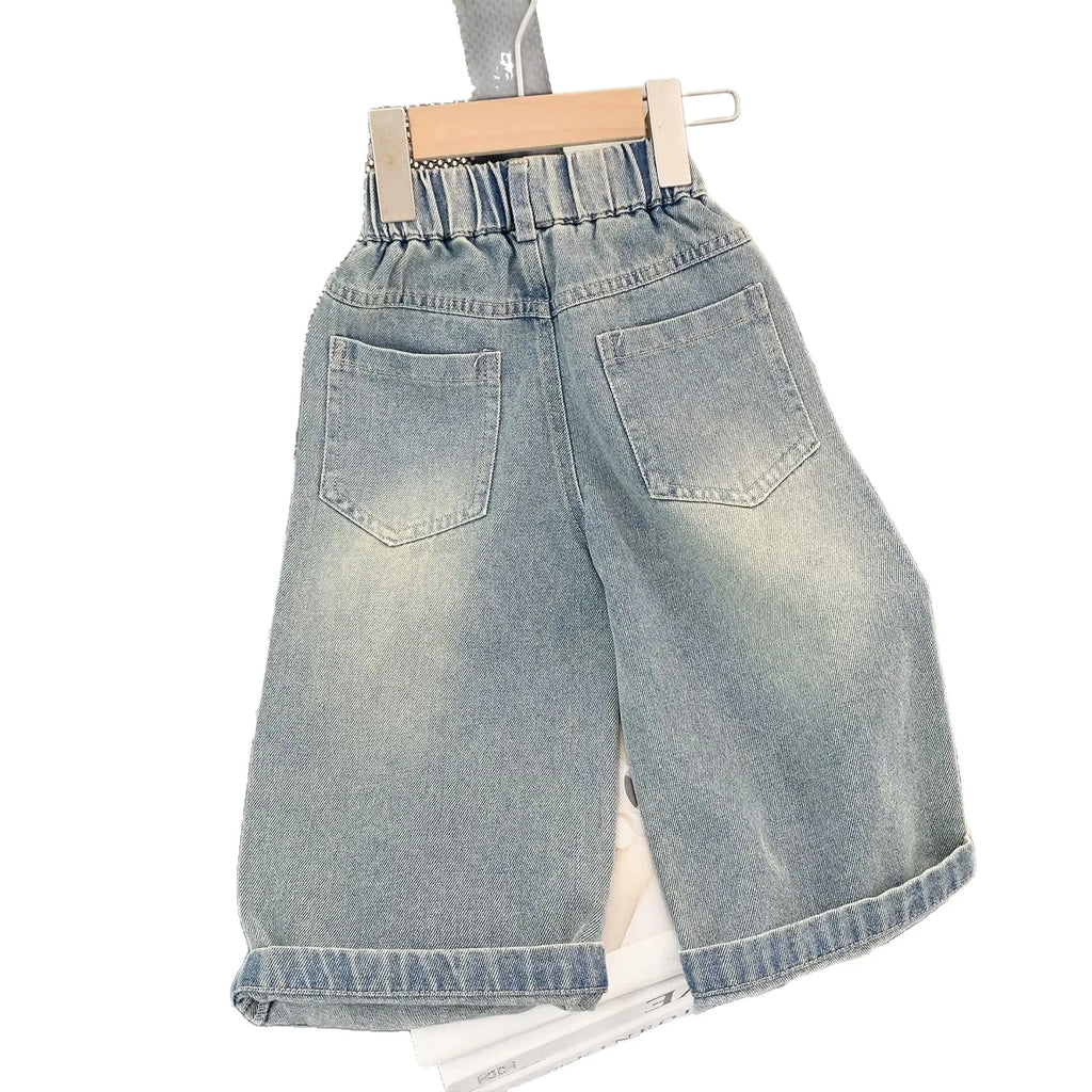 2026 Sanrio Hello Kitty Jeans Children Street Style New Loose Fit Trendy Cool Spring Autumn Fashion Long Denim Pants Casual Wear