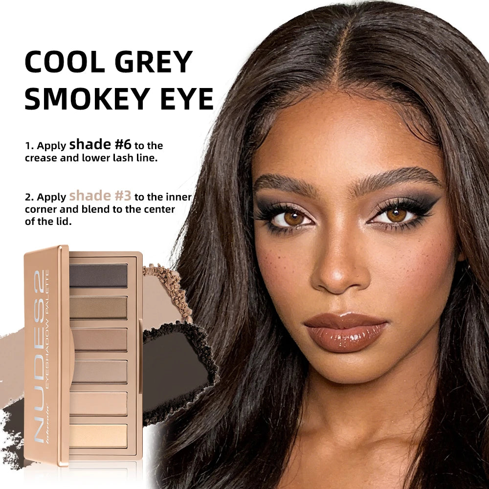 Nudes2 Eyeshadow Palette Rich Pigment Neutral Shades Long-Lasting Eye Makeup Blendable Color Matte Nudes Eyeshadow Palette
