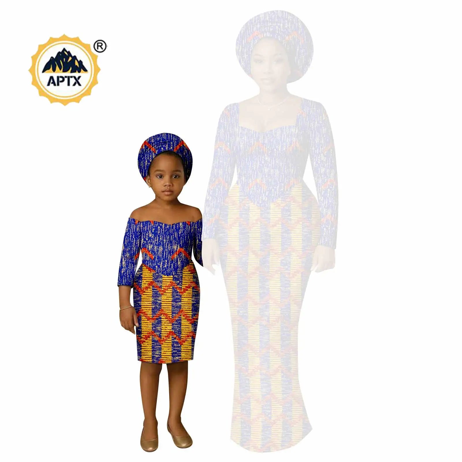African Print Long Dresses for Women Family Outfits Dashiki Couple Clothes Mom and Daughter Dresses Ankara Outwear 25F029