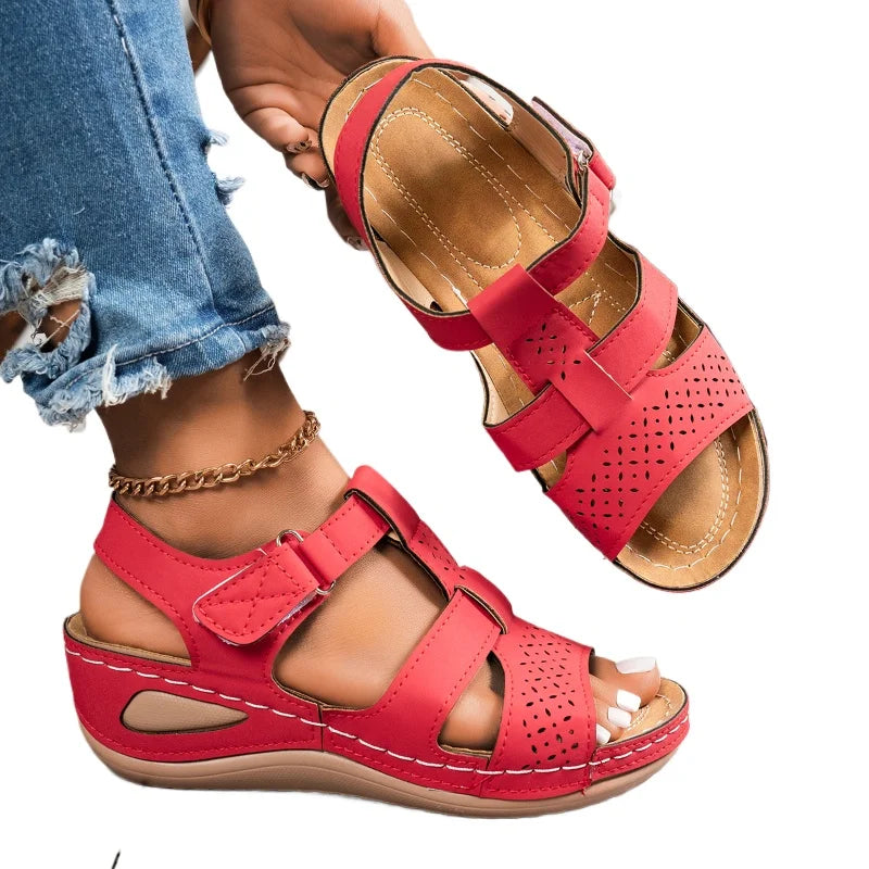 2026 Summer Women Wedge Sandals Premium Orthopedic Open Toe Sandals Vintage Anti-slip Casual Shoes Female Platform Retro Sandals