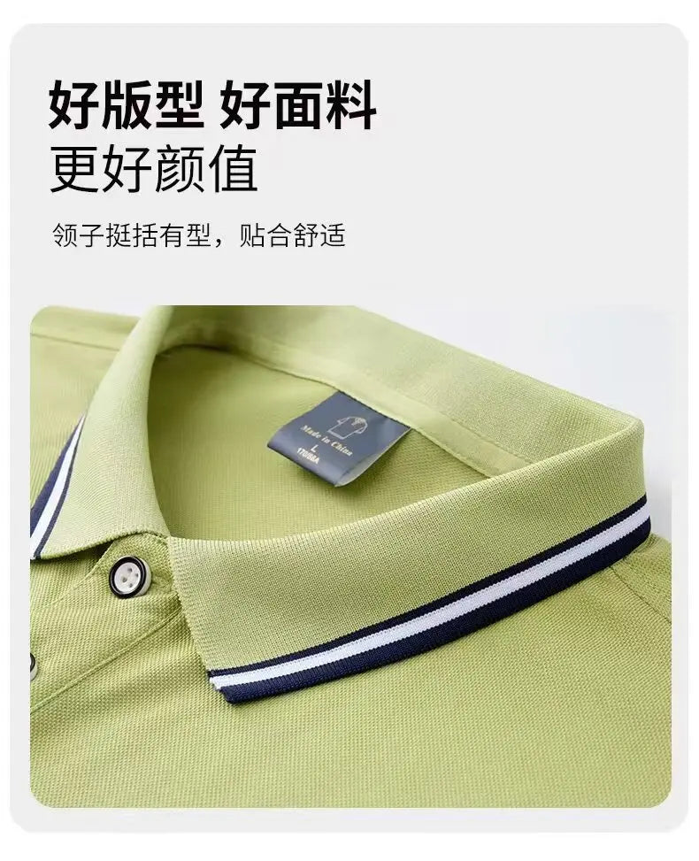Golf men's collar knitted polo shirt, business casual men's short sleeved summer new clothing