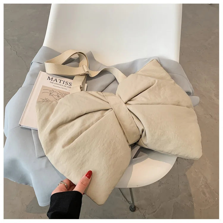 Soft Nylon Women's Portable Shoulder Bag Large Capacity Female Commute Crossbody Bags Simple Design Ladies Tote Purse Handbags