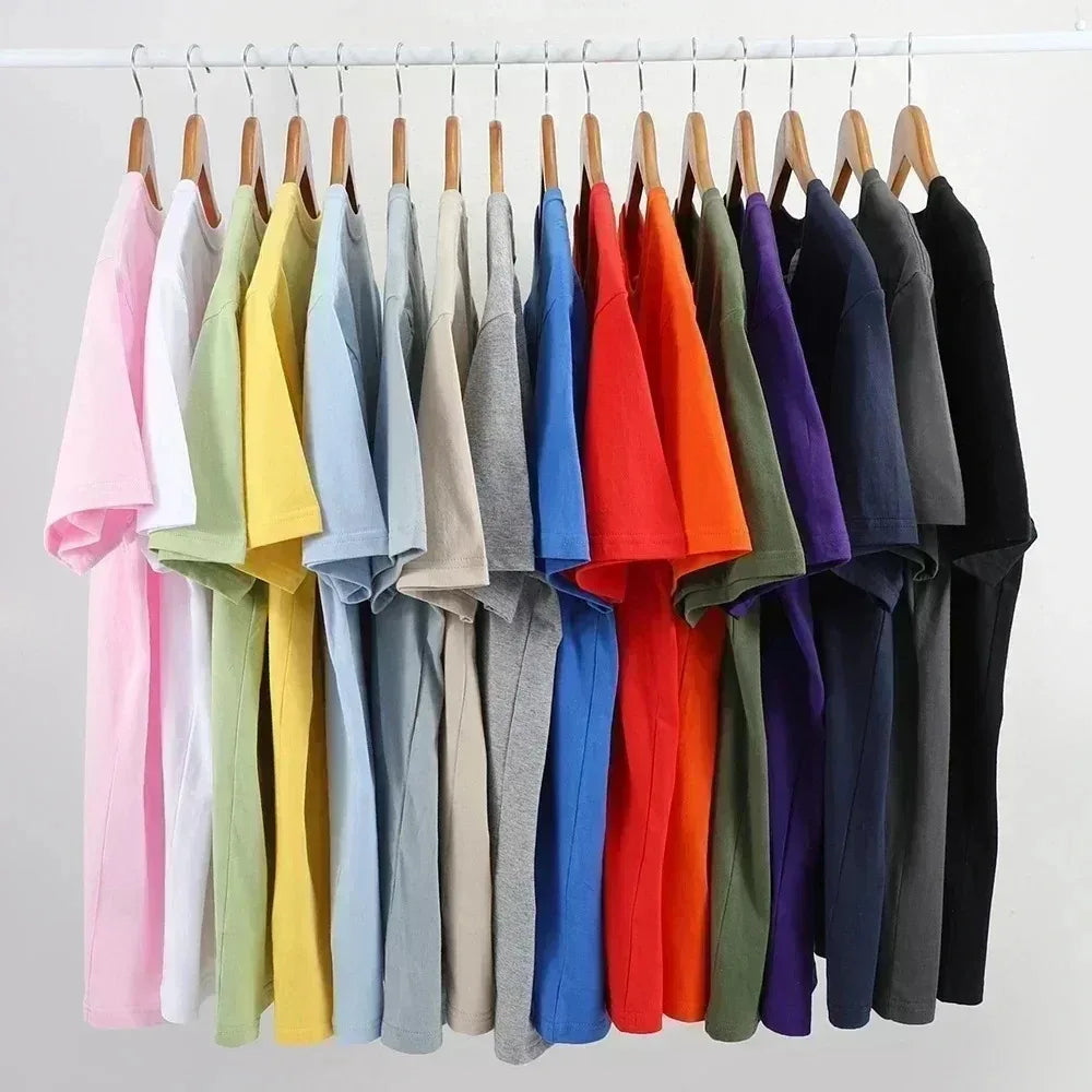 Summer Leisure Men's 100% Cotton Loose Version Round Collar Short Sleeve T-shirt Unisex Design Is Breathable Absorbent
