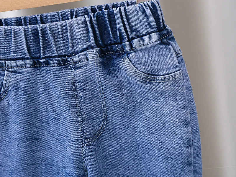 Jeans for Kids Girls Trousers Spring Autumn 2023 New Bow Bell-bottomed Stretch Princess pants for children Girl Denim Pants