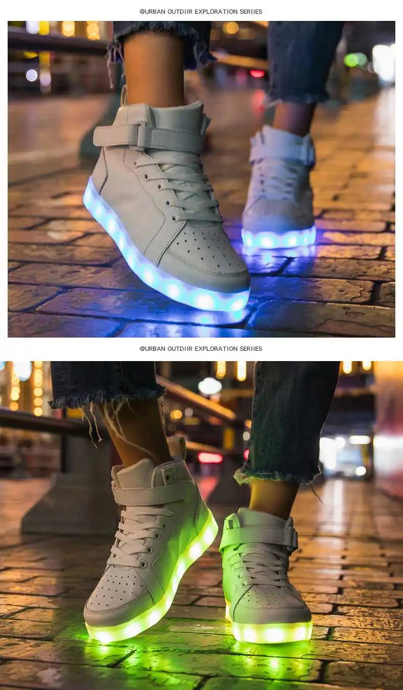 Kid Shoes Boy Girl Children Women Men Spring Summer Fashion Casual Sport Sneakers Led Light Up Dance Boots