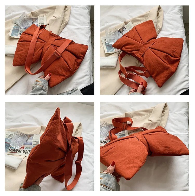 Soft Nylon Women's Portable Shoulder Bag Large Capacity Female Commute Crossbody Bags Simple Design Ladies Tote Purse Handbags