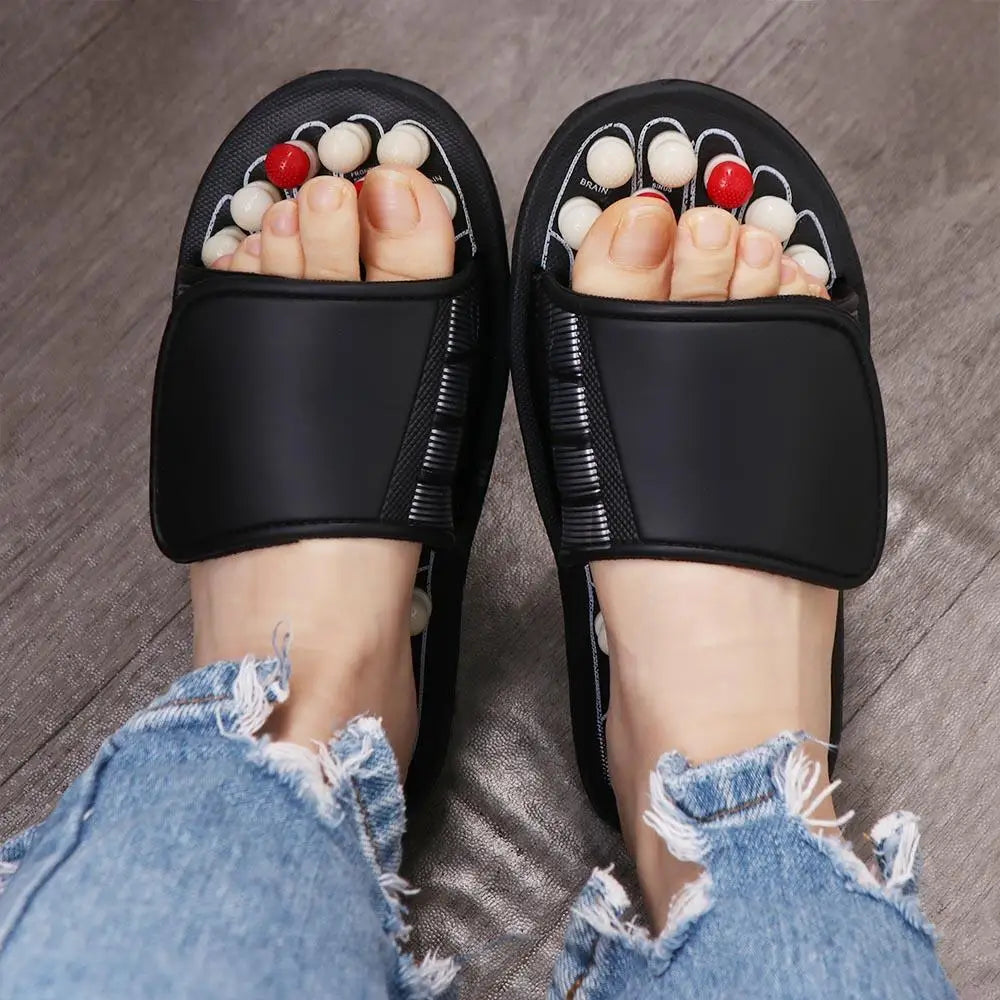 Rotating Foot Massage Shoes Unisex Healthy Acupressure Massage Slippers Feet Care Reflex Stress Reflexology Sandals Women
