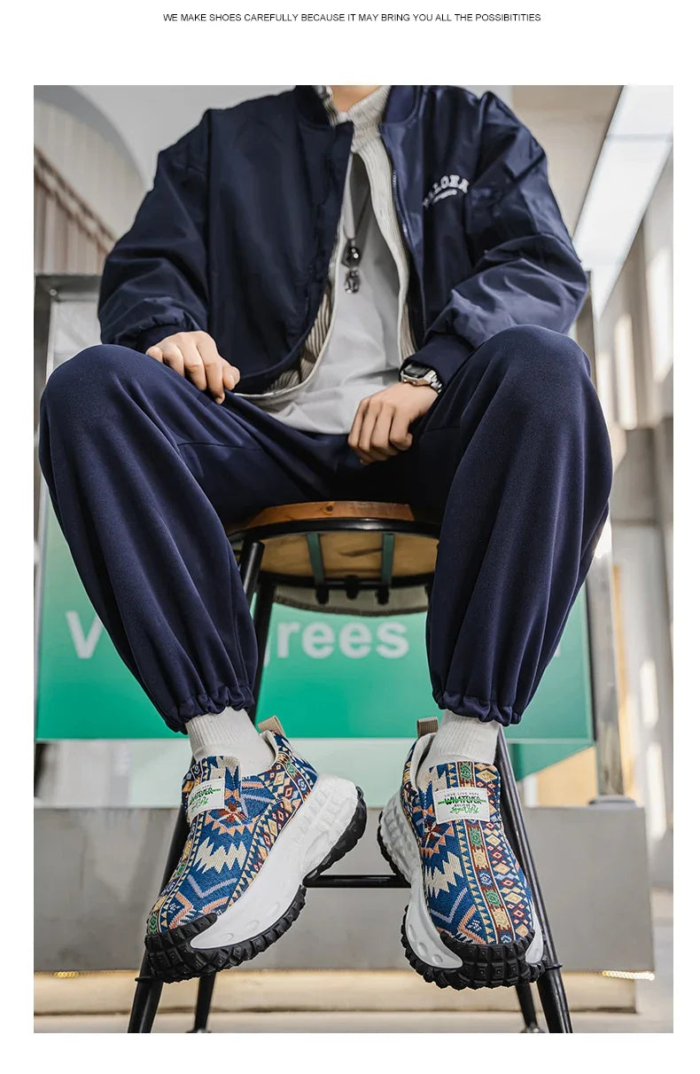 Men Shoes New Casual Shoes Soft Casual Sneaker Breathable Running Shoes For Man Bohemian Style Canvas Shoes