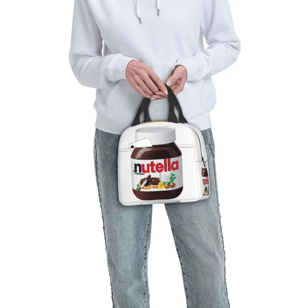 Custom Italy Nutellas Thermal Insulated Lunch Bag Women Portable Lunch Container for Outdoor Picnic Storage Food Box