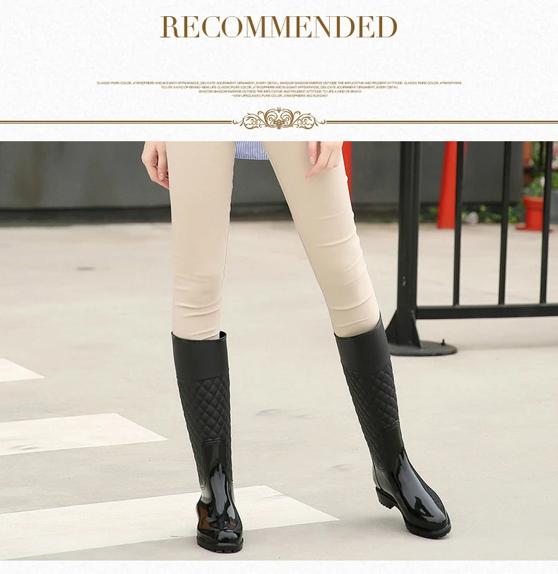 2023 New Women Rain Boots Lady Rain Water Shoes Ourdoor Rainboots  Italianate Pvc Rubber Rainboots Lady Waterproof Shoes