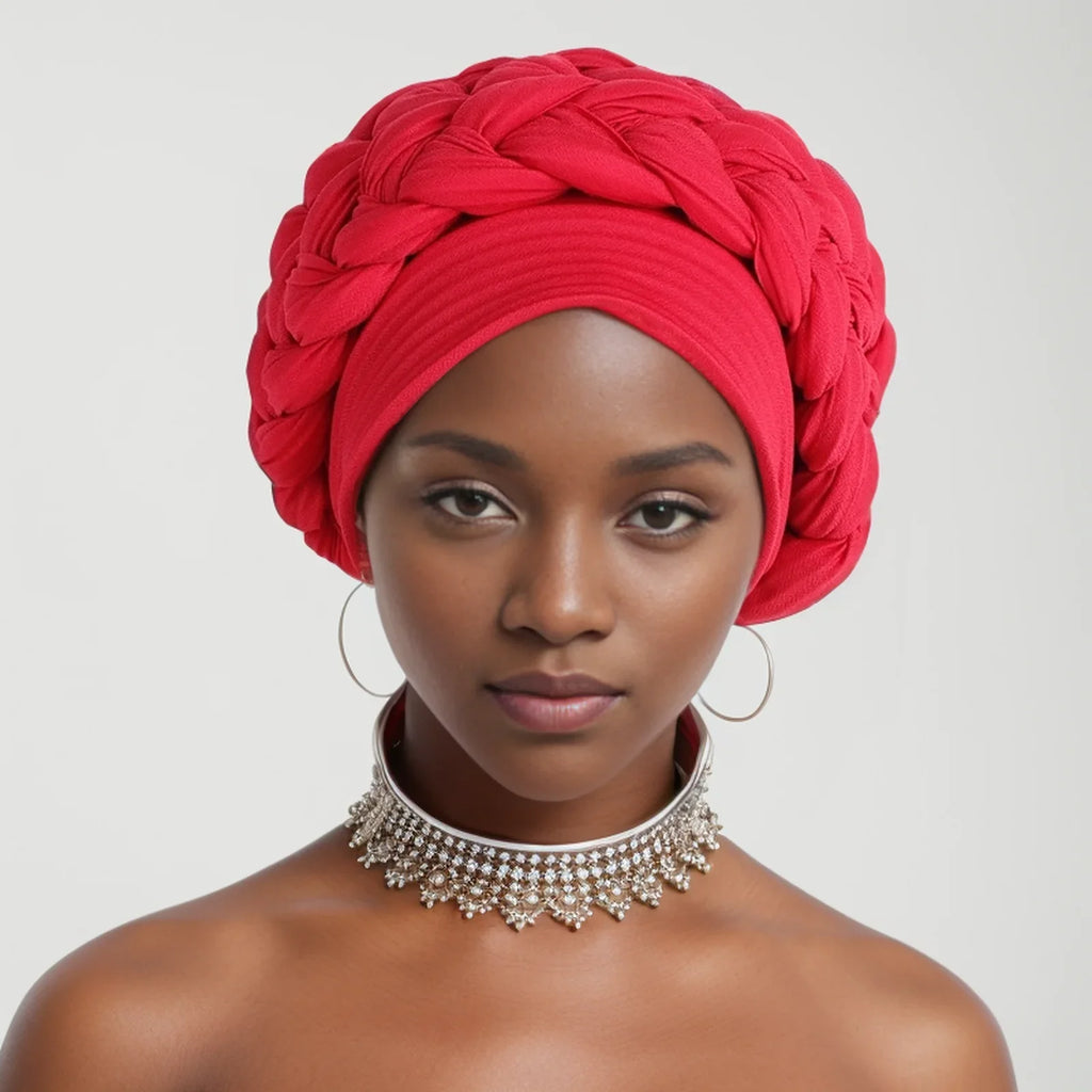 Nigeria Wrap Head Bonnet Ready to Wear Female Headtie Autogele 2024 Soft Fabric Braid Halo Turban Cap African Women's Head Wraps