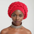 Nigeria Wrap Head Bonnet Ready to Wear Female Headtie Autogele 2024 Soft Fabric Braid Halo Turban Cap African Women's Head Wraps