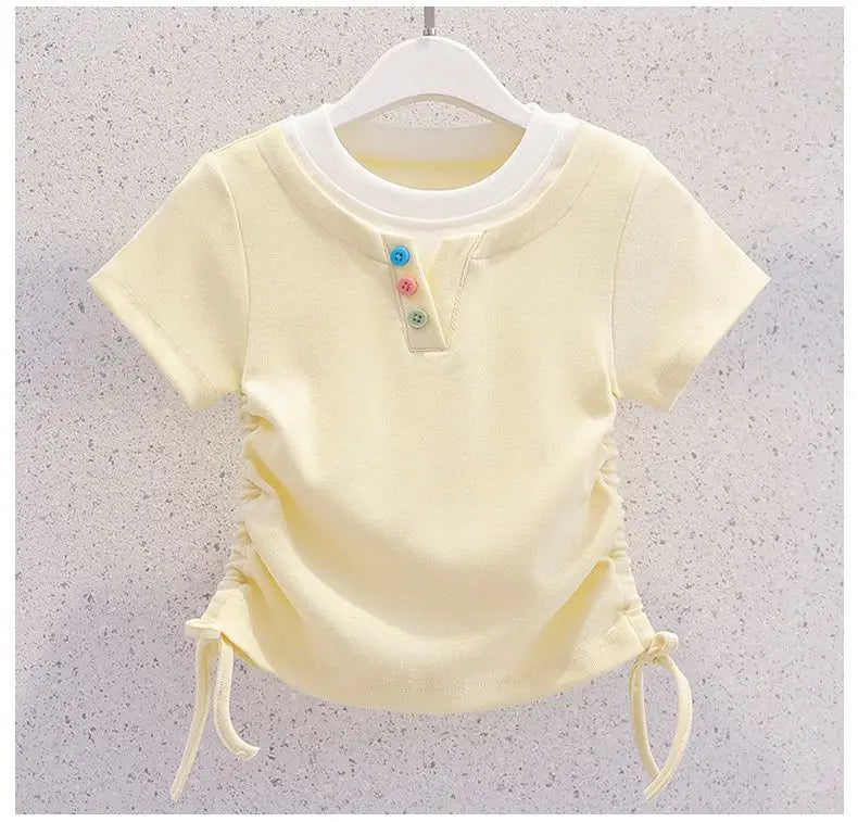 Summer Teenage Girls Clothes Set Children O-Neck Tshirt and Mid Skirt Suit Student School Short Sleeve Top Bottom Outfits
