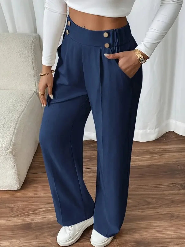 Women's Trousers Casual High-waisted Trousers Loose Temperament Versatile Office Female Straight Long Pants 2025