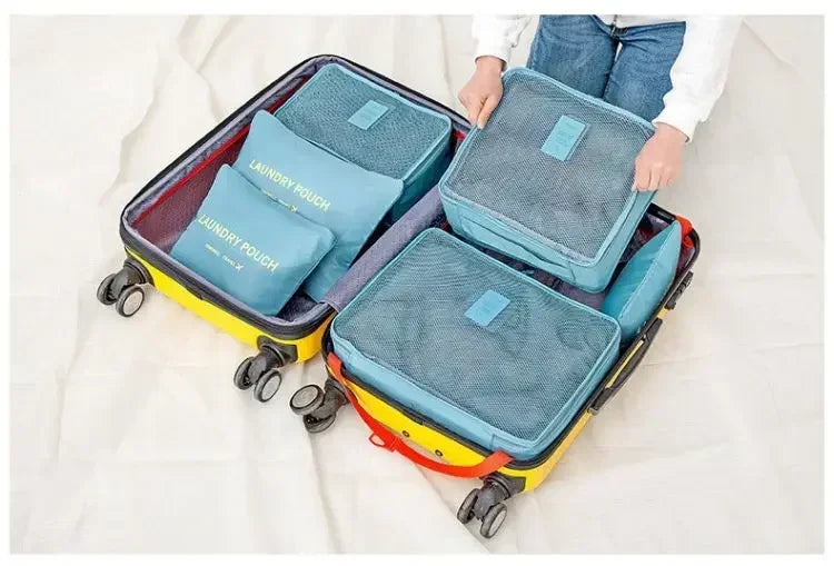 Travel 6-piece Storage Bag Set, Travel Luggage Sorting Bag, Clothing Packaging Bag, Breathable and Moisture-proof Storage Bag